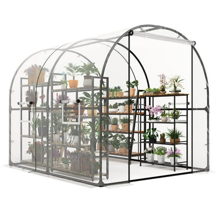 8.2x6.6x6.6 ft Premium Greenhouse for Outdoors,Upgraded Portable Walk-in Heavy Duty Frame Large Garden Plant Hot Outside Hoop House,Transparent