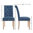 thumbnail image 4 of Topeakmart 2pcs Classic Fabric Upholstered Tufted Dining Chairs, Blue, 4 of 7