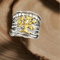 thumbnail image 5 of Ross-Simons Sterling Silver and 14kt Yellow Gold Multi-Row Tree Of Life Ring, Women's, Adult, 5 of 8