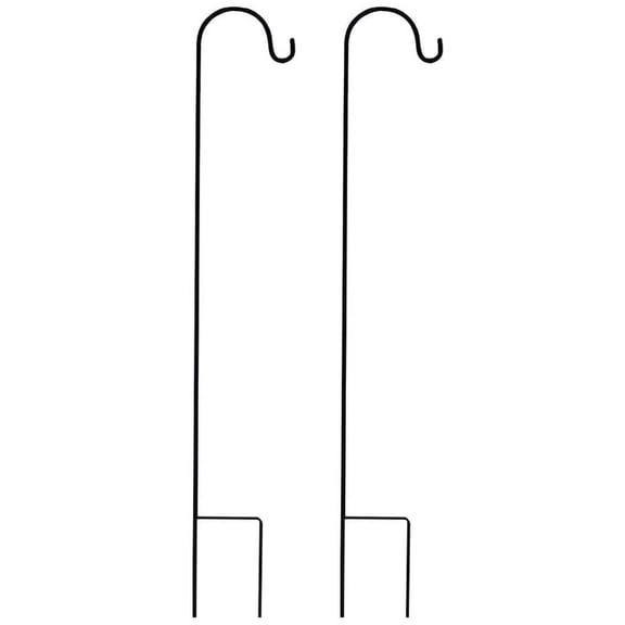 ZHZFKQ 2X Shepherd Hooks Rust Garden Stake Outdoor Metal Plant Stand Hanger Bird Feeder Pole 80.5X10X1Cm