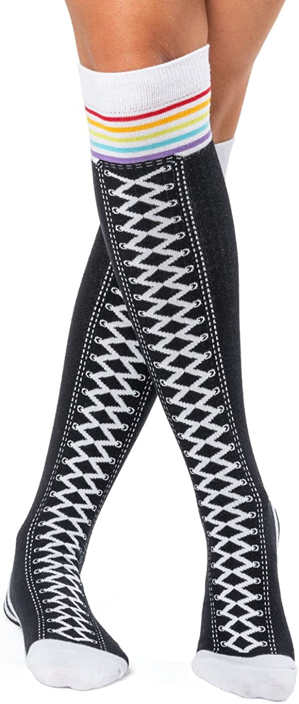 Crazy Socks for Funny Women Knee High Socks Long Tall Fancy and Rainbow