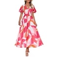 thumbnail image 1 of Vestido largo ZESICA 2025 con estampado floral casual de verano para mujer, 1 of 8