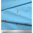 thumbnail image 2 of Soimoi Blue polyester Crepe Fabric Flower Buds & Triangle Geometric Decor Fabric Printed Yard 52 Inch Wide, 2 of 5