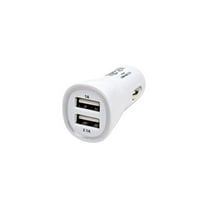 Eaton Tripp Lite Series Dual USB Tablet Phone Car Charger High Power Adapter 5V / 3.1A 15.5W - Car power adapter - 3.1 A - 2 output connectors (USB) - white