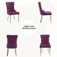 thumbnail image 7 of 63" Glass Dining Table Set for 6,Silver Dining Room Table Set for 6,Modern Kitchen Table and High-end Tufted Solid Wood Contemporary Velvet Upholstered Dining Chair for 6,Purple with Silver Leg, 7 of 7