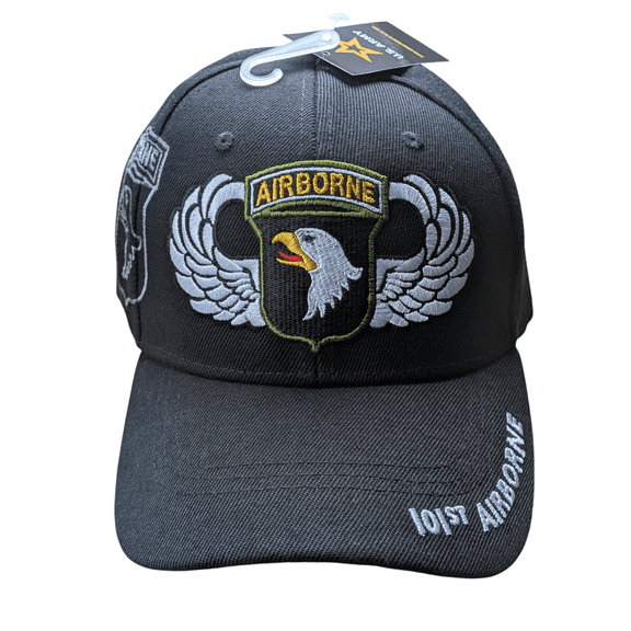 US Army 101st Airborne Screaming Eagle Wings Black Baseball Cap