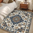thumbnail image 4 of 3'x5' Area Rugs, Navy Blue Brown Southwestern Indoor Outdoor Area Rug for Living Room Bedroom, Boho Retro Geometric Ethnic Washable Bathroom Rugs Kitchen Floor Carpet Mats Home Decor Aesthetic, 4 of 8