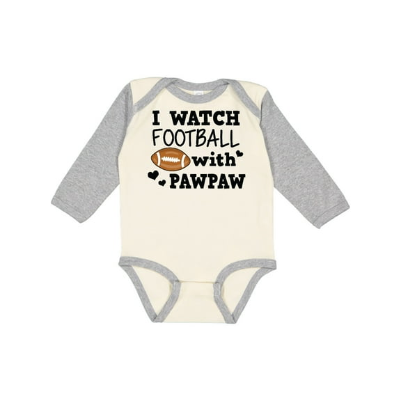 Inktastic I Watch Football with My Pawpaw Boys Long Sleeve Baby Bodysuit