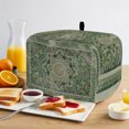 thumbnail image 2 of Toaster Cover 2 Slice, Teal Boho Dustproof Bakeware Oven Protector with Top Hook, Ehtnic Modern Geometric Abstract Art Waterproof Small Kitchen Appliance Toasters Dust Cover, 11"x6"x8", 2 of 9