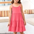 thumbnail image 6 of LEKWK Girls Tiered Casual Dress Sleeveless Spaghetti Strap Swing Sundress Lightweight Flowy Ruffle Dresses Summer Fashion Beach Vacation Boho Clothes 3-14Y, 6 of 8