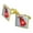 Gold, variant on Cat Bobsleigh Bobsled Team Winter Sport Canada Square Cufflink Set - Silver or Gold