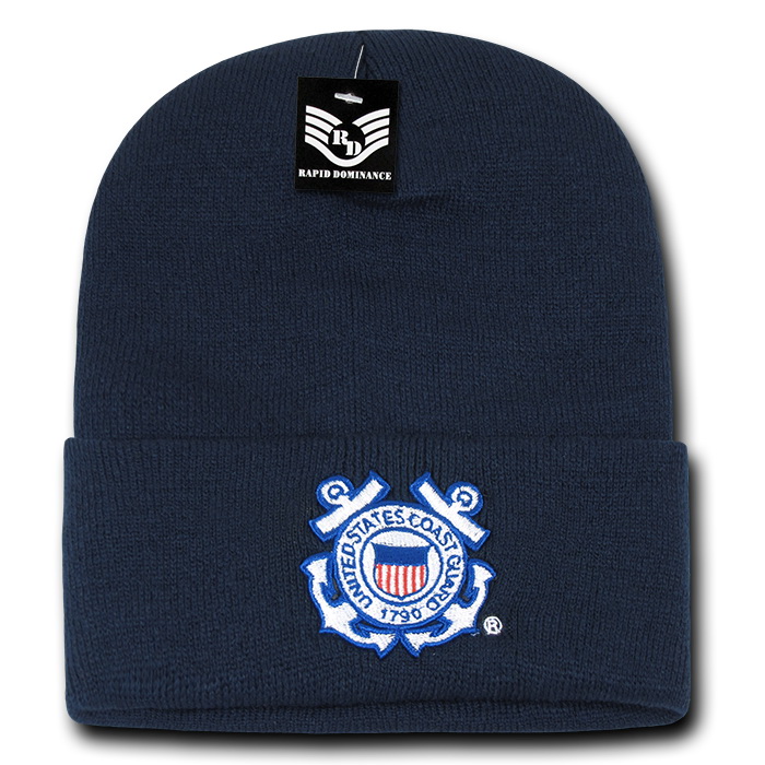 Rapid Dominance Air Force Emblem Military Long Cuff Mens Beanie Cap [Navy Blue] - image 4 of 7