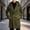 Army Green, variant on Men's Thermal Long Hooded Winter Trench Coat Wool Blend Overcoat Business Casual Zipper Jacket Outwear with Button Windproof Hood Collar
