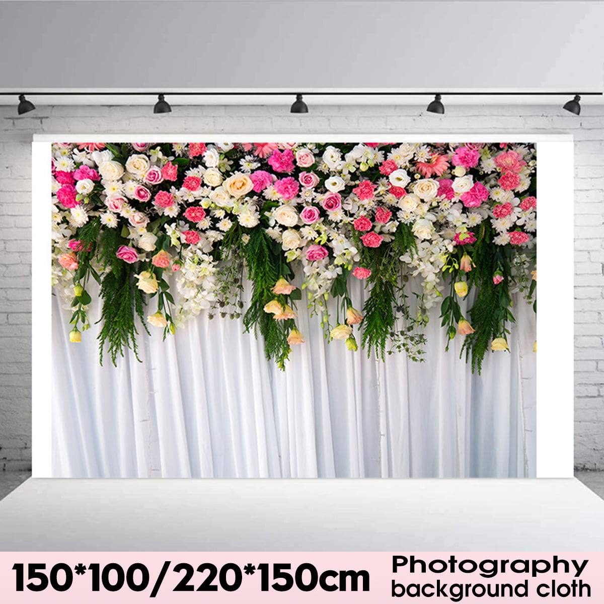 8x8FT Vinyl Backdrop Photographer,Anemone Flower,Branch of Flower Background for Party Home Decor Outdoorsy Theme Shoot Props
