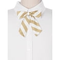 thumbnail image 4 of INSPIRE CHIC Women's Bowties Stylish Adjustable Elastic Band Pre-tied Stripe Bow Ties 1pcs Champagne White, 4 of 6