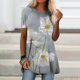 thumbnail image 1 of Puntoco moda mujer casual cuello redondo blusa estampada manga corta camiseta verano tops Puntoco Puntoco-7360, 1 of 5