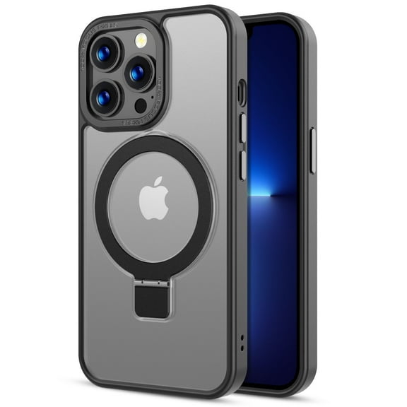 MagSafe Compatible Shade Series Hybrid Case with Kickstand Ring Holder for iPhone 13 Pro Max - Black