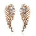 thumbnail image 6 of Opolski Women's 9K Gold Plated Angel Wings Crystal Ear Studs Luxury Earrings Jewelry, 6 of 7