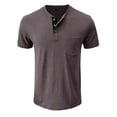 thumbnail image 3 of Summer Savings!Chiccall Mens Lightweight Button Athletic T Shirts with Pocket Short Sleeve Summer Casual Tee Tops Coffee, 3 of 5