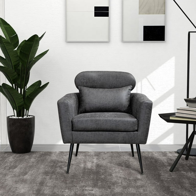 Black suede accent chair deals