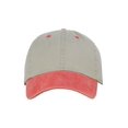 thumbnail image 2 of NYFASHION101 Unisex Adjustable 6-Panel Low-Profile Baseball Cap LOW100- Washed Sand/Red, 2 of 4