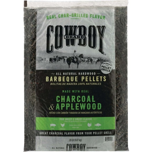 Cowboy Charcoal and Applewood Pellets 20 Pound