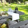 thumbnail image 4 of Picnic Table and Bench Cover Waterproof Tablecloth with Bench Cover Wipeable Rectangle Picnic Tablecloth for 30 ×72in Table Elastic Picnic Bench Covers for 12×72in Bench Indoor Outdoor, 4 of 11