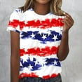 thumbnail image 2 of 4Th of July Tops for Womens Fashion Tie-Dye American Flag Print Short Sleeve Tshirts Independence Day Stars Striped Graphic Tee Shirts Dressy Casual Memorial Day Crewneck Tunic Top Cute Blouses, 2 of 4