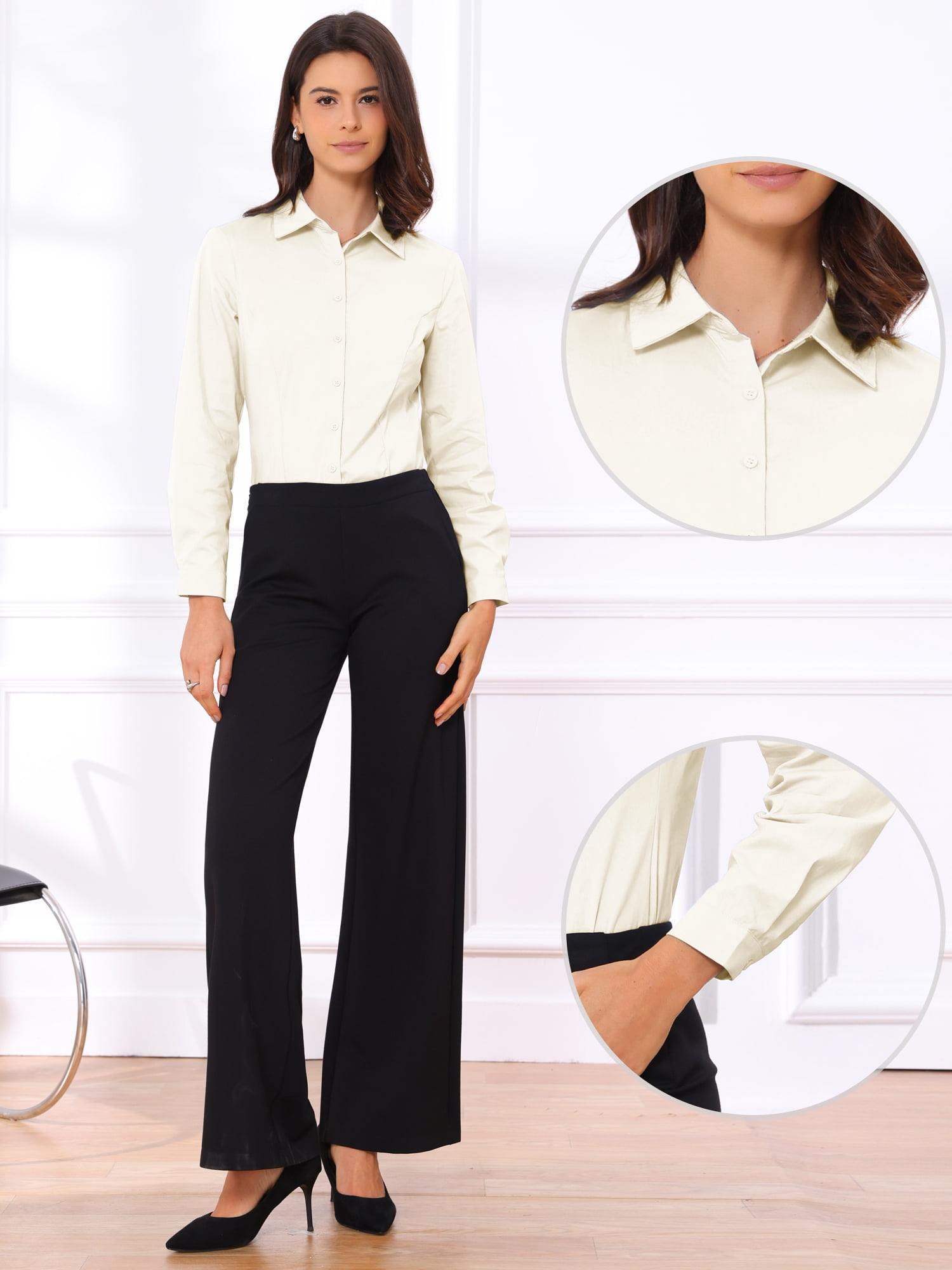 DARING DIVA Button Down Bodysuit Blouse  Casual Top X-Large Beige