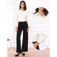 thumbnail image 2 of DARING DIVA Button Down Bodysuit Blouse  Casual Top Large Beige, 2 of 6