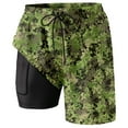 thumbnail image 4 of Men Swim Trunk Camouflage Green Quick Dry Swim Shorts Board Shorts With Pockets Beach Swimwear Green M, 4 of 4
