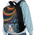 thumbnail image 4 of Uourmeti Smooth Zipper 17 Inch Bookbag for School Outdoor, Personalized Multiple Pockets Comfortable To Touch School Bookbag, Rainbow Polar Bear Pattern, 4 of 6