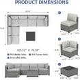 thumbnail image 2 of Rattan Patio Conversation Set with Waterproof Cushions & Leveler, 7 Piece Outdoor Patio Furniture Set with Glass Top Coffee Table, Outdoor Sectional Sofa for Backyard, Poolside, Gazebo, Easy Assembly, 2 of 8