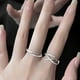 thumbnail image 3 of Anillo de dedo ajustable para mujeres y niñas, anillo abierto para el día de San Valentín, regalo del día de la madre, 2 piezas ER, 3 of 5