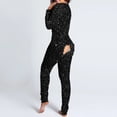 thumbnail image 4 of Pijama con botones para mujer, Pelele con solapa abotonada funcional, estampado negro Harajuku, ropa de dormir para adultos, 4 of 4