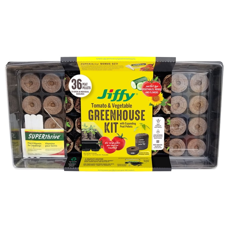 Jiffy Seed Starter Greenhouse Kit, 36 Cell with Peat Pellets photo 1