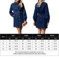 thumbnail image 2 of Vestido vaquero con botones, solapa para mujer con cinturón, desplazamientos elegantes Ygjytge Azul marino T L para Mujer, 2 of 6