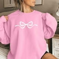 thumbnail image 2 of Clearance! Yajing Oversized Sweatshirt for Women Crewneck Sweatshirts Women Bow Print Sweatshirt Clean Girl Aesthetic Shirt Crewneck Pullover L Pink, 2 of 4