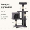 thumbnail image 2 of CL.HPAHKL 37 Inches Cat Tree Tower, Modern Cat Tower with Sisal Scratching Posts Small Cat House with Dangling Toy Kittens Condo with Cozy Sleeping Perch for Indoor Cats, Kittens, Light Gray, 2 of 9