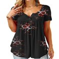 thumbnail image 3 of Hauts d'Été à Fleurs Col en V pour Femmes T-Shirt Ample Tunique Grande Taille, 3 of 6