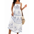 thumbnail image 3 of Women'S Tiered Tank Dress Summer Sleeveless Floral Print Long Dress Flowy Maxi Sundress, 3 of 9
