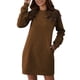 thumbnail image 1 of Vestido de manga larga Prolriy para mujer, cuello redondo, manga larga, suéter para mujer, vestido de cintura, vestidos de mujer, color caqui, talla S, 1 of 4