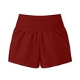 thumbnail image 6 of Costeam Womens Maternity Linen Blend Shorts Dual Side Hand Pockets Smocked High Stretch Belly Support Waist Loose Fit Breathable Casual Summer Short Bottoms, 6 of 9