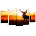 thumbnail image 2 of Deer on Meadow During Sunrise - Animal Canvas Art Print, 2 of 3