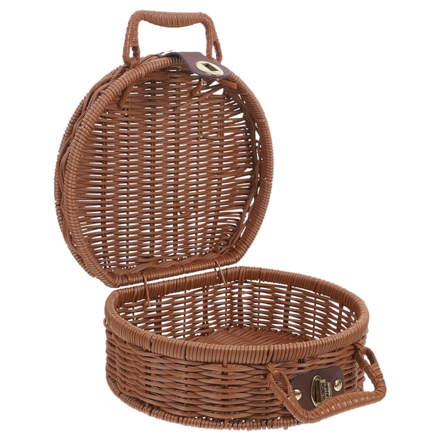unbranded Decorative Suitcase Woven Suitcase Box PP Wicker for Outdoor Activities 1Pack