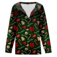 thumbnail image 5 of Tiweut Leisure Cardigans for Womens Fashion Christmas Button Down Sweater Santa Gifts Print Fall Winter Seasonal Holiday Open Front Knit Outerwear Blouses Dark Green,S, 5 of 5