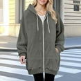 thumbnail image 4 of Shacket for Women Casual Trendy Solid Long Sherpa Jackets Winter Warm Zip Up Coats with Hood, 4 of 4