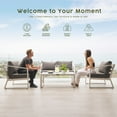 thumbnail image 3 of Sunset & Cie 4-Piece Aluminum Modern Patio Furniture Set with 1 Loveseat and Coffee Table, 3 of 7