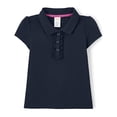 thumbnail image 1 of Gymboree Girls and Toddler Short Sleeve Ruffle Polo Shirt, Navy Slate, 3T, 1 of 2