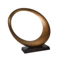 thumbnail image 1 of Benzara BM205263 Aluminum Ovoid Sculpture with Block Base, Gold & Black, 1 of 1